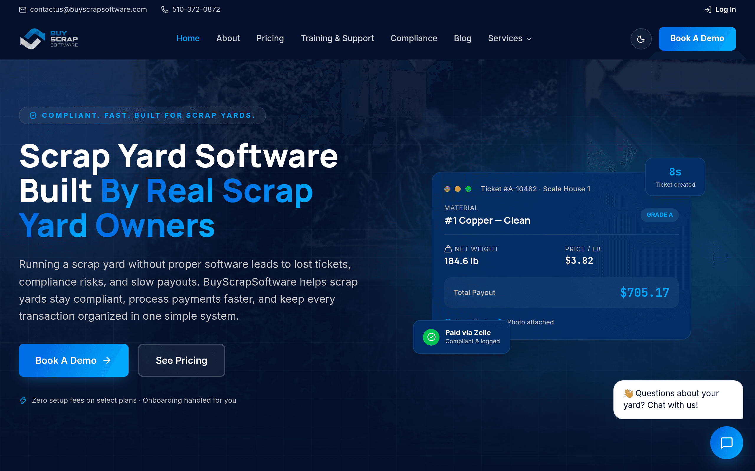 Buyscrap Software — live site screenshot